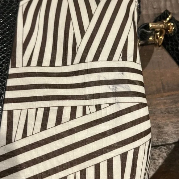 Henri Bendel Disturbed Stripped Briefcase/Laptop Bag - Picture 6 of 17
